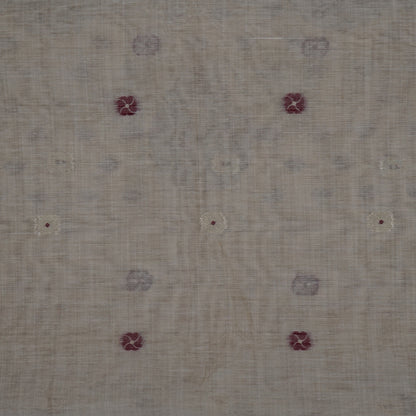 Beige Ishvani Tussar saree with Maroon tassels