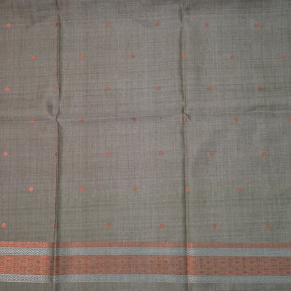 Mauve Palayam Silk Tussar with Olive Green border.