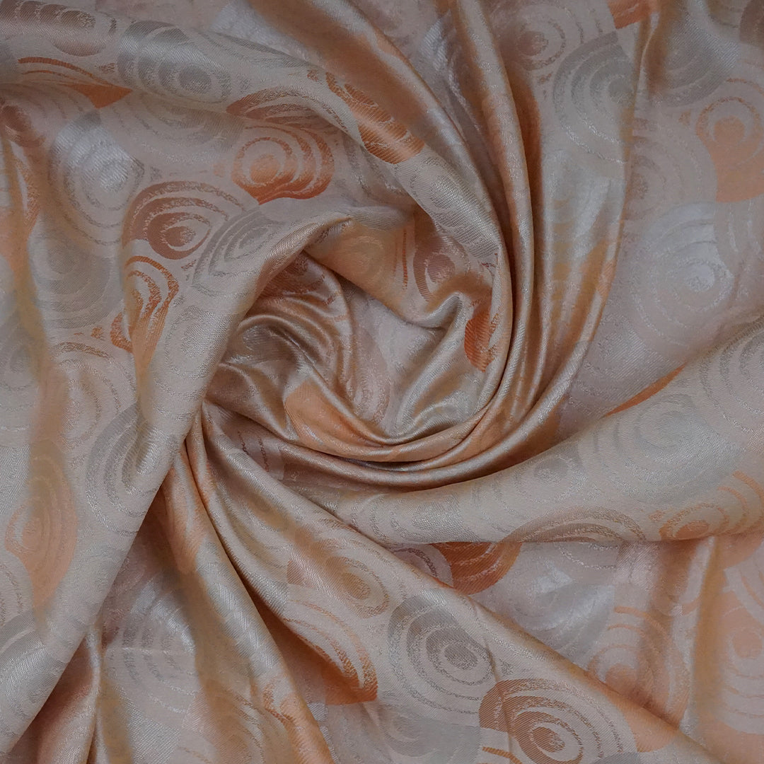 Peach - Beige Suhani Silk with Silver Zari and Pastel Peach motifs