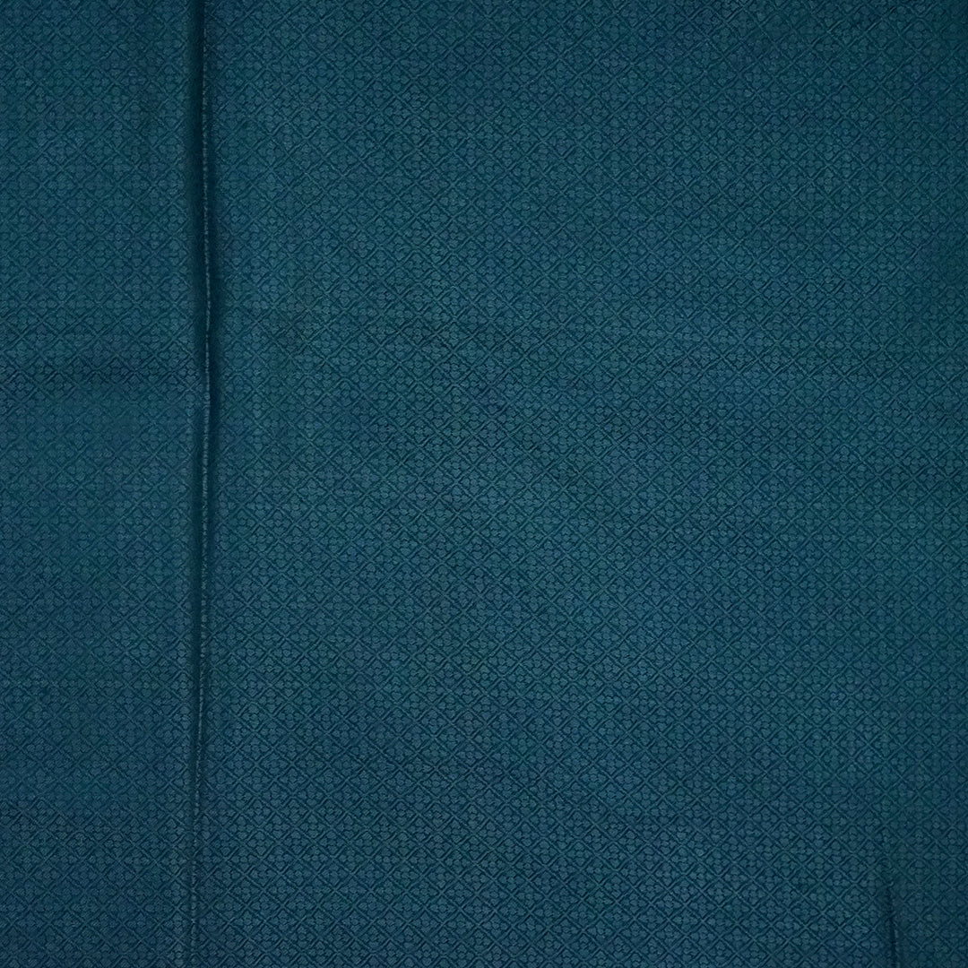 Teal Madhur Sangam silk saree with Gold Zari